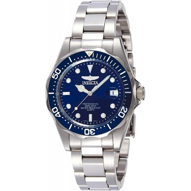 Invicta Pro Diver Ρολόι Μπαταρίας με Μεταλλικό Μπρασελέ (9204)