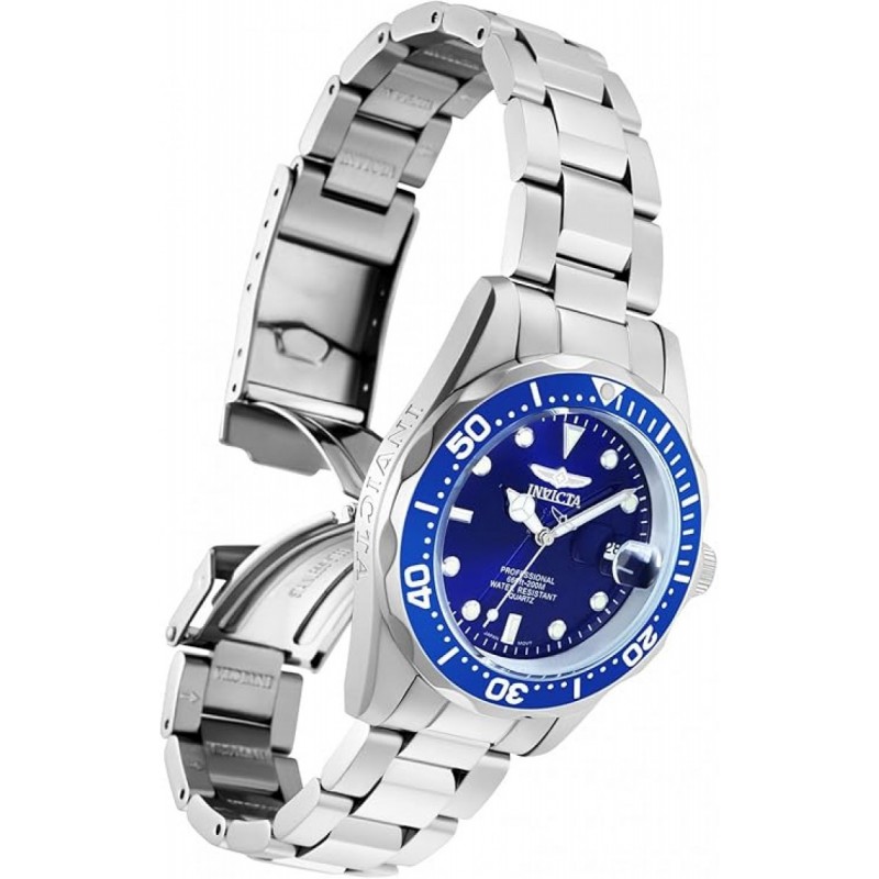 Invicta Pro Diver Ρολόι Μπαταρίας με Μεταλλικό Μπρασελέ (9204)