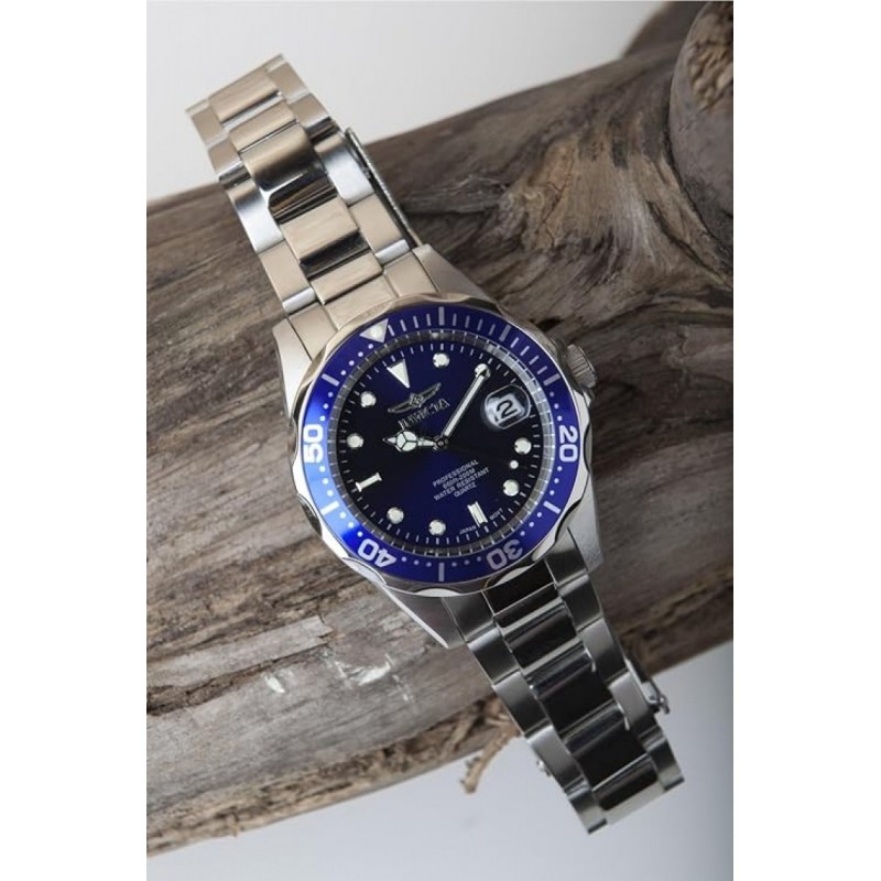 Invicta Pro Diver Ρολόι Μπαταρίας με Μεταλλικό Μπρασελέ (9204)