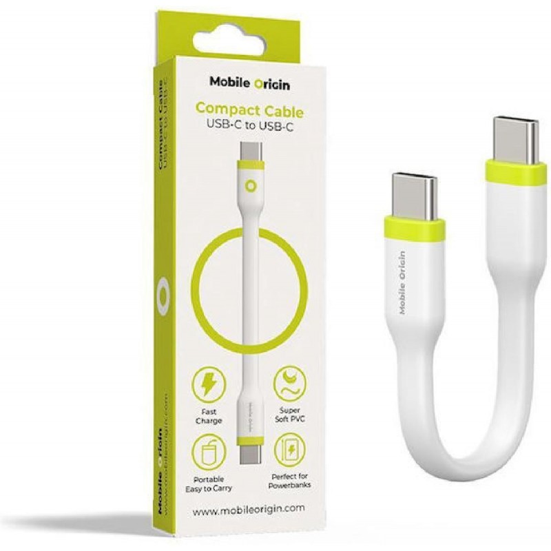 Mobile Origin USB 2.0 Cable USB-C male - USB-C 60W 1m (COMC-USBC-WHT) Λευκό