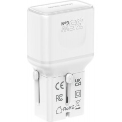 Mobile Origin 35W Travel Adapter, EU/US/UK/AU PW25, white - (MO-PW25-WHT)