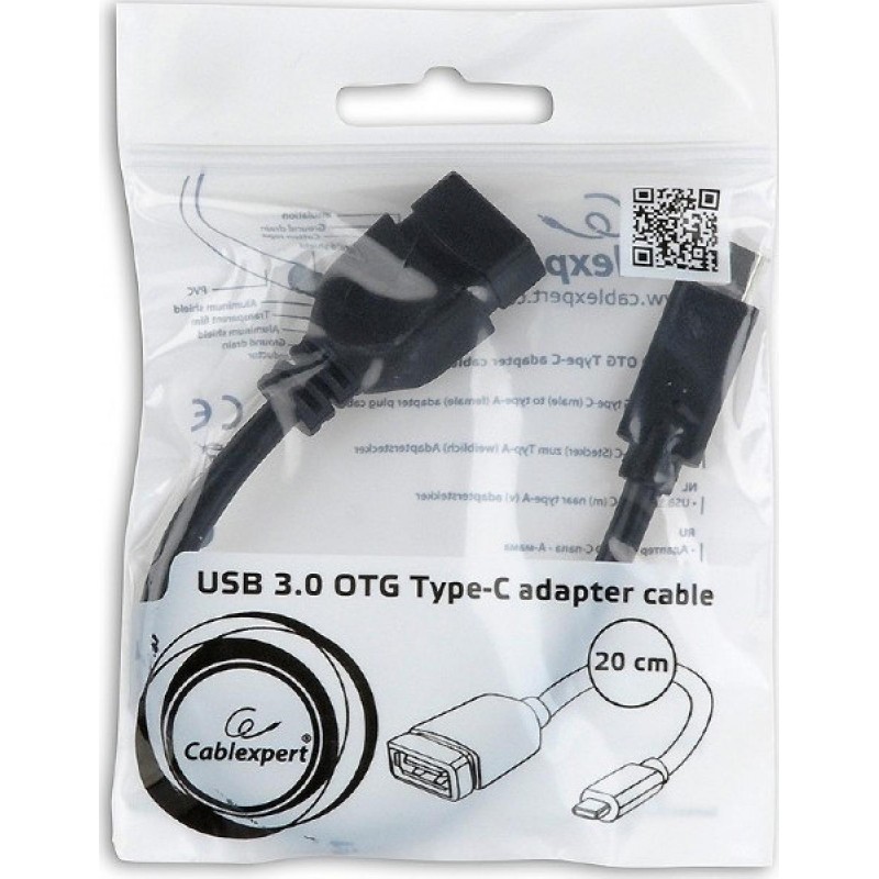 Cablexpert USB 3.0 OTG Type-C Adapter Cable CM/AF (A-OTG-CMAF3-01) Black