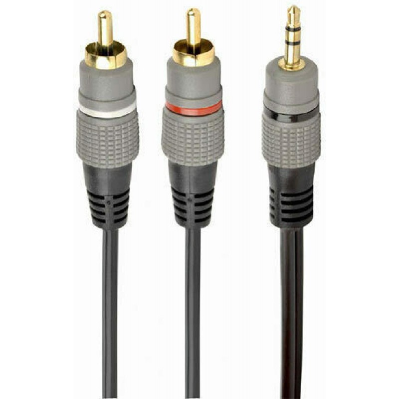 Cablexpert Καλώδιο 3.5mm male - 2x RCA male Μαύρο 2.5m (CCA-352-2.5M)