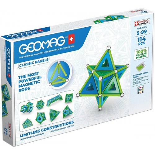 Geomag Μαγνητικό Παιχνίδι Κατασκευών Classic Panels για Παιδιά 5+ Ετών 114τμχ (473)
