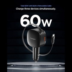 Spigen Essential 60W Car Charger EV603BT, black - (ACP10515)