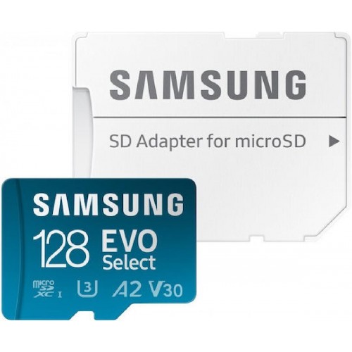 Samsung Evo Select microSDXC 128GB Class 10 U3 V30 A2 UHS-I (MB-ME128SA/EU)