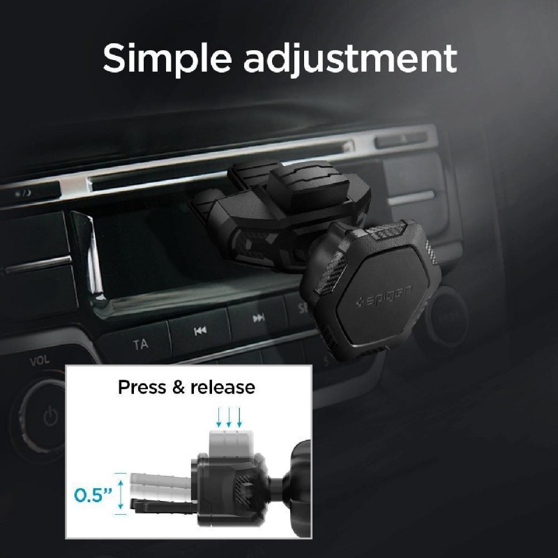 Spigen Kuel QS24 Universal CD Slot Car Phone Holder με Μαγνήτη (000CG21944) Black