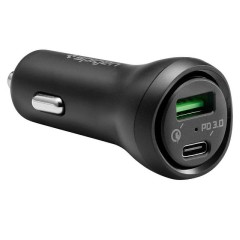 Spigen Φορτιστής Αυτοκινήτου Μαύρος F31QC Συνολικής Έντασης 4.8A Γρήγορης Φόρτισης με Θύρες: 1xUSB 1xType-C