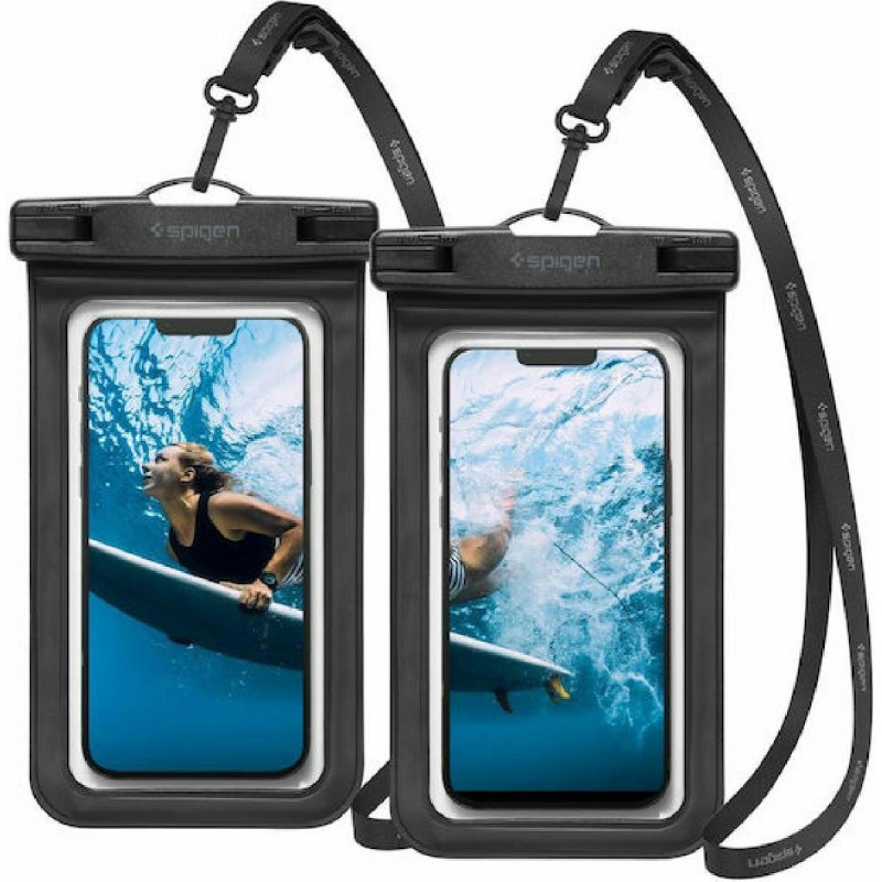 Spigen Universal A601 Waterproof Case 2 Pack Black - (AMP04523)