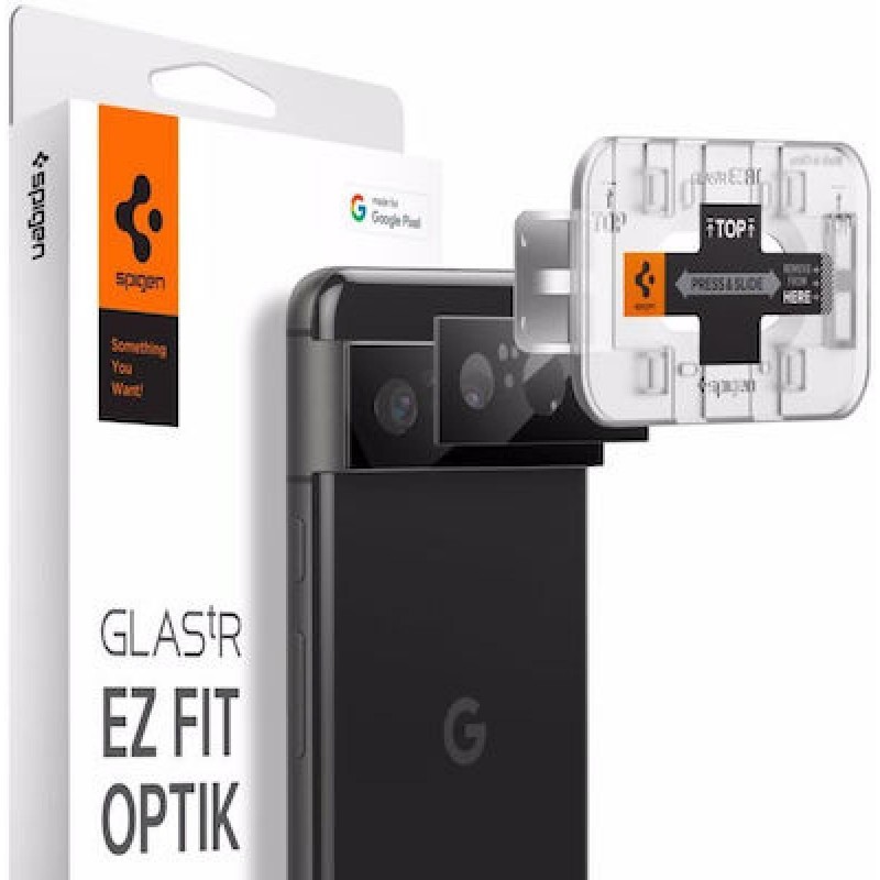 Spigen Optik.TR Ez Fit 2pcs Προστασία Κάμερας Tempered Glass για το Google Pixel 8 (AGL06352)
