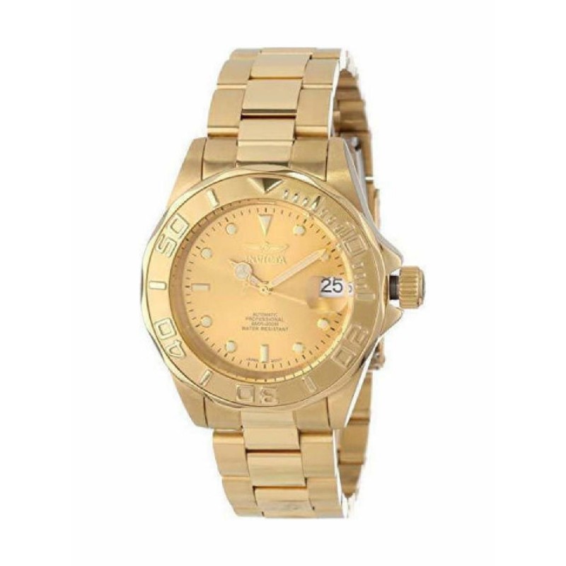 Invicta Pro Diver Ανδρικό Ρολόι 40mm Αυτόματο με Χρυσό Μεταλλικό Μπρασελέ (13929)