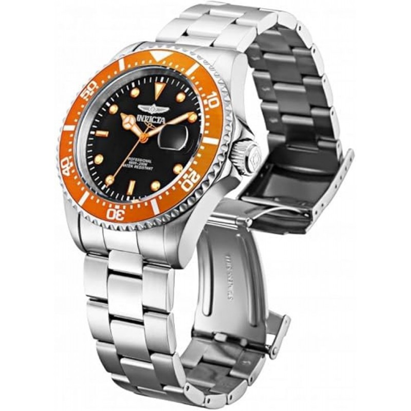 Invicta Pro Diver Ανδρικό Ρολόι 43mm Μπαταρίας με Ασημί Μεταλλικό Μπρασελέ (22022)