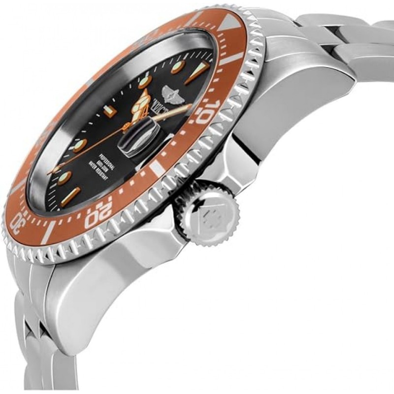 Invicta Pro Diver Ανδρικό Ρολόι 43mm Μπαταρίας με Ασημί Μεταλλικό Μπρασελέ (22022)