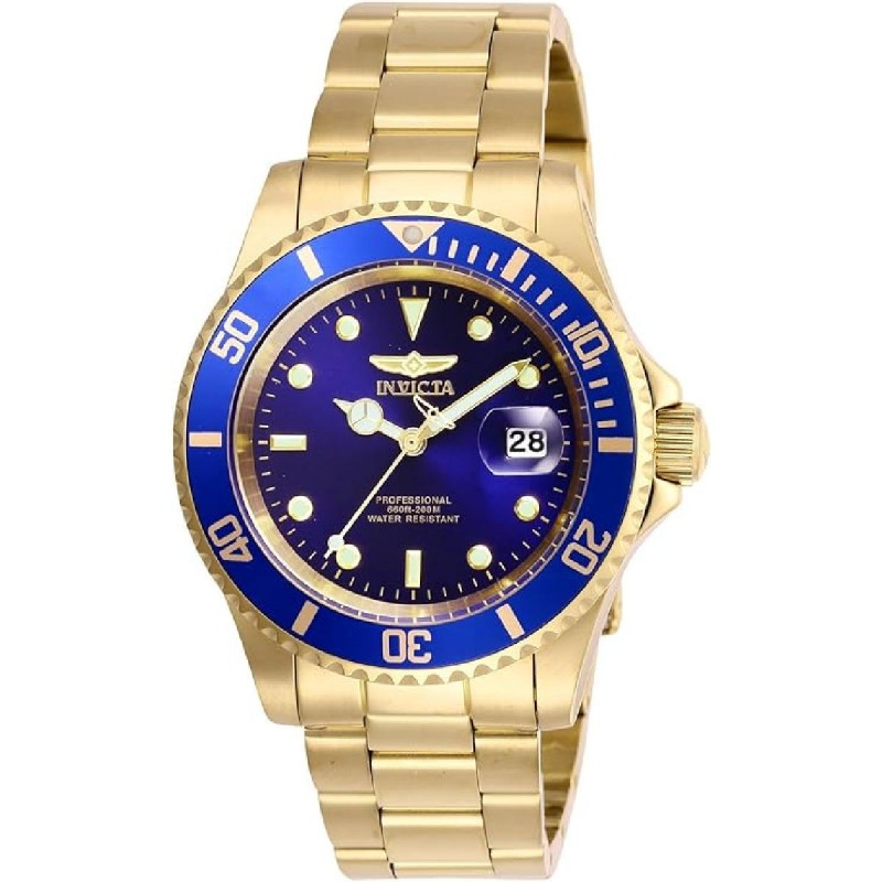 Invicta Pro Diver Ανδρικό Αναλογικό Ρολόι 40mm (26974) Χρυσό / Μπλε