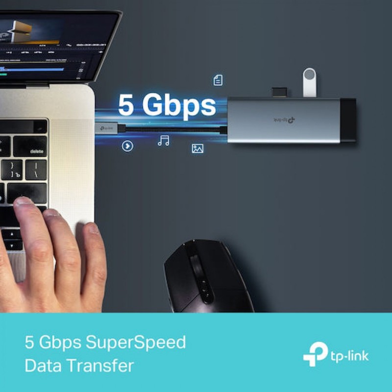 Tp-Link UH6120C USB Type-C 6-Port Hub (0102500040) Gray