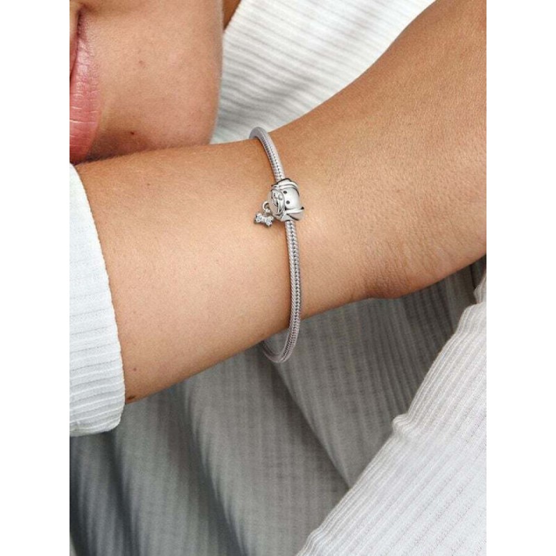 Pandora Pet Dog & Bone Charm από Ασήμι με Ζιργκόν
