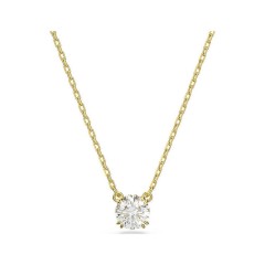 Swarovski Μενταγιόν Stilla σε Στρογγυλή Κοπή με Επιμετάλλωση σε Χρυσαφί Τόνο (5636703) Λευκό