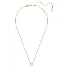 Swarovski Μενταγιόν Stilla σε Στρογγυλή Κοπή με Επιμετάλλωση σε Χρυσαφί Τόνο (5636703) Λευκό
