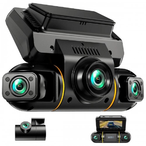Campark 4CH Dash Camera 4πλή Κάμερα Αυτοκινήτου με Νυχτερινή Όραση, G-Sensor & 24ωρη Καταγραφή Parking (04682) Black