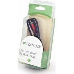 Lamtech Καλώδιο 3.5mm male - RCA male 1.5m (LAM020830) Μαύρο