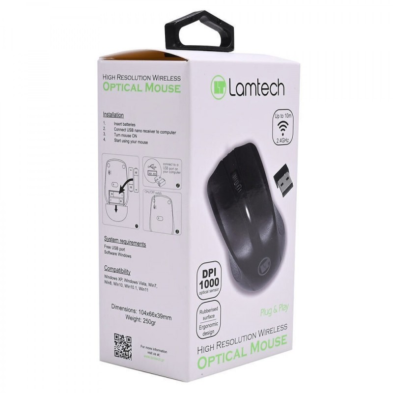 Lamtech Ασύρματο Ποντίκι (LAM021219) Μαύρο