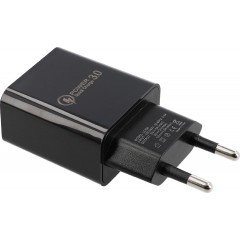 Lamtech Quick Charger USB3.0 18W With Type-C Cable 1M Black (LAM021981)