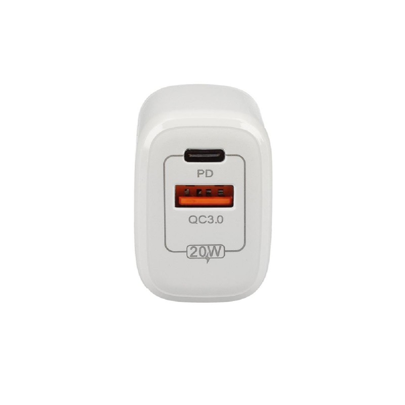 Lamtech Φορτιστής Χωρίς Καλώδιο με Θύρα USB-A και Θύρα USB-C 20W Quick Charge 3.0 / Power Delivery (LAM023527) Λευκός