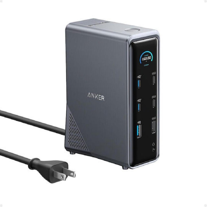 Anker USB-C Docking Station με HDMI 4K PD Ethernet και σύνδεση 2 Οθονών Μαύρο (A83B63A1)
