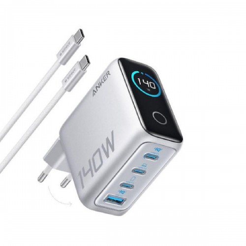 Anker Laptop Charger 140W, 4-Port, PD 3.1 με καλώδιο USB-C (Β2697341) Λευκό