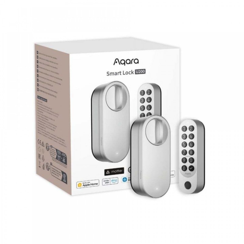Aqara U200 Smart Retrofit Door Lock Matter Compatible Silver Aqara U200 Smart Retrofit Door Lock Matter Compatible Silver